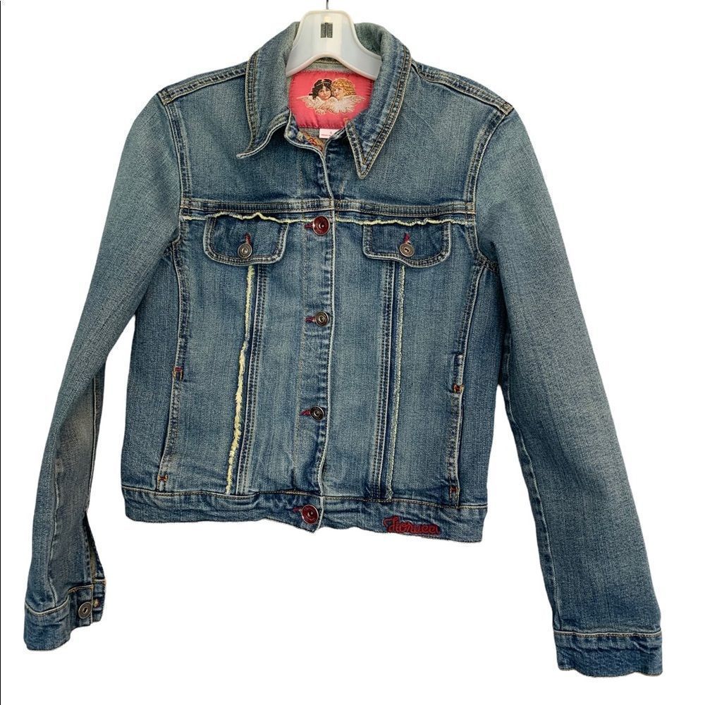 Fiorucci Embroidered Denim Jean Jacket Size S